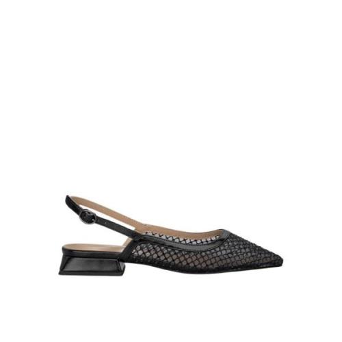 Platte schoen met mesh en strass Alma EN Pena , Black , Dames