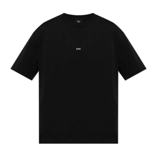 T-shirt met logo A.p.c. , Black , Heren