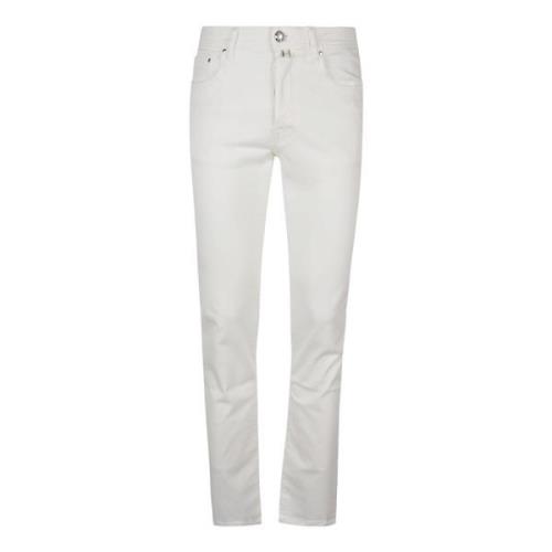 Slim Fit Jeans met 5 Zakken Jacob Cohën , White , Heren