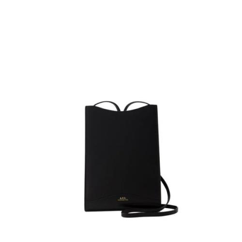 Zwarte Leren Nek Pouch A.p.c. , Black , Dames