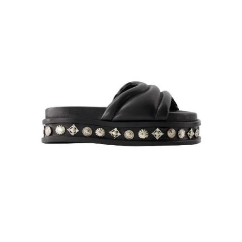 Leather flats Toga Pulla , Black , Dames