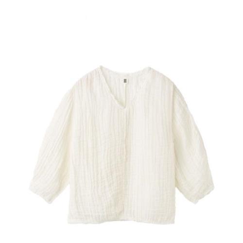 V-hals Linnen Shirt By Herenne Birger , White , Dames