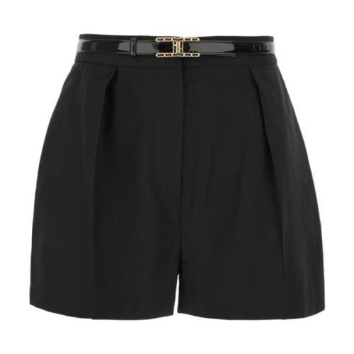 Casual Denim Shorts voor Vrouwen Elisabetta Franchi , Black , Dames