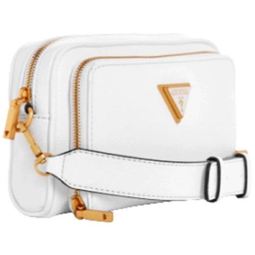 Witte rechthoekige handtas met gouden accenten Guess , White , Dames