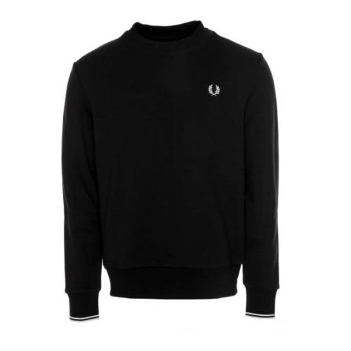 Gestreepte Sweatshirt met Ronde Hals Fred Perry , Black , Heren