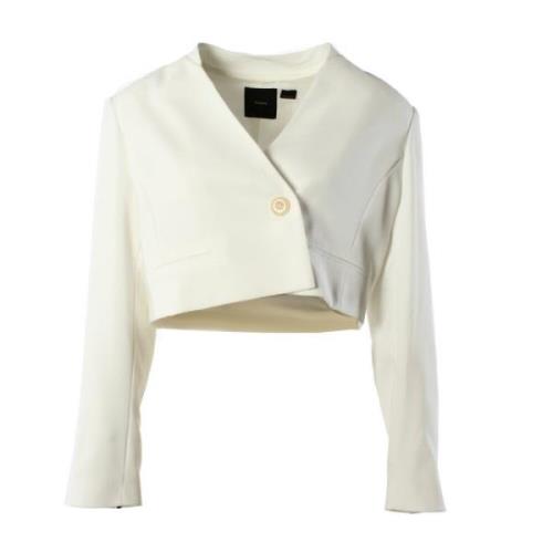 Witte Blazer met Elastaan Materiaal Pinko , White , Dames