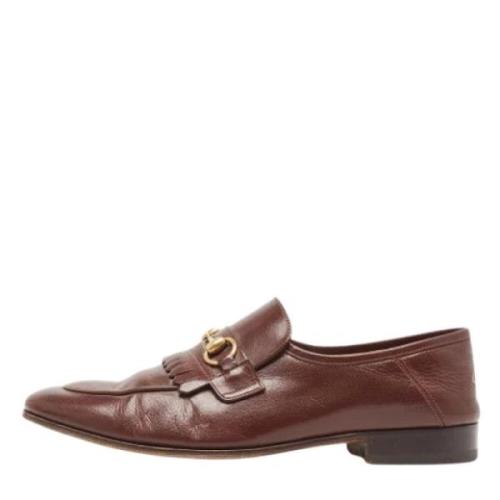 Pre-owned Leather flats Gucci Vintage , Brown , Heren