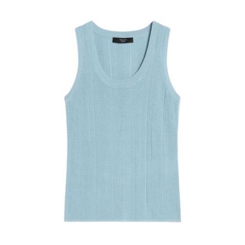 Geribbelde Mouwloze Top Ceylon Max Mara Weekend , Blue , Dames