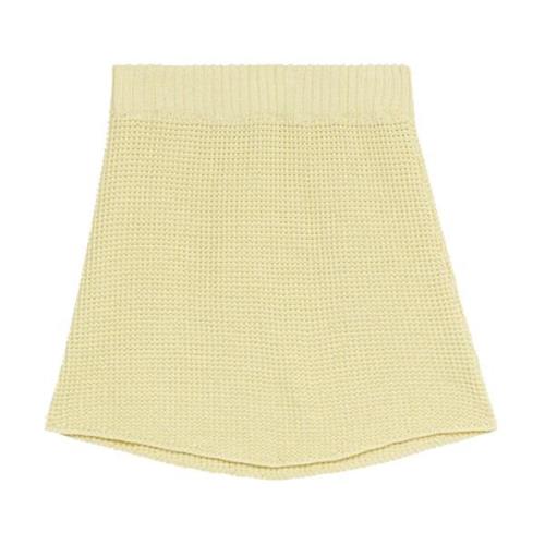 Cotton-Knit Mini Skirt Rodebjer , Yellow , Dames