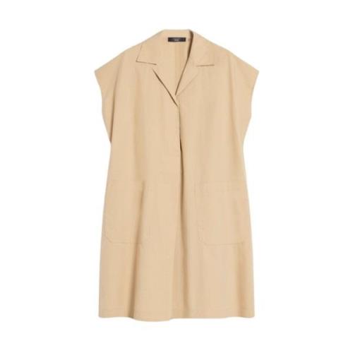 Chic Polo-Style Cotton Dress Max Mara Weekend , Beige , Dames