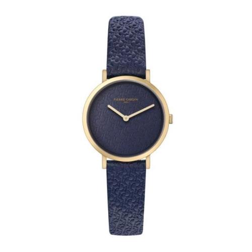 Blauw Leren Analoog Horloge Eigentijds Model Pierre Cardin , Blue , Da...