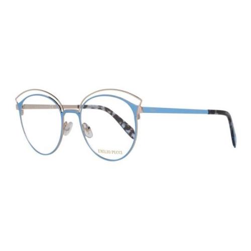 Blauwe Metalen Full-Rim Optische Monturen Emilio Pucci , Blue , Dames