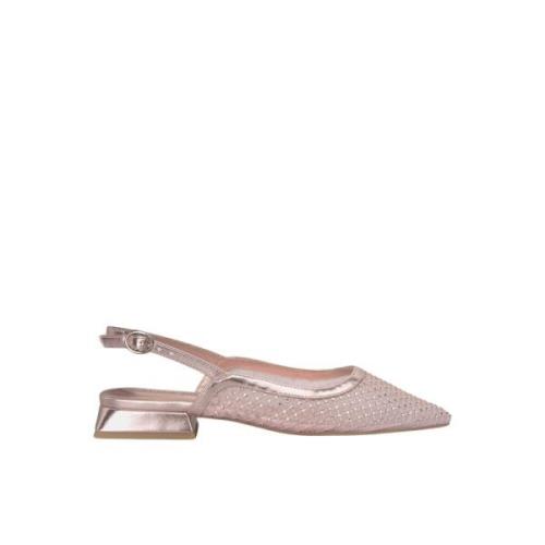 Mesh Rhinestone Platte Schoen Alma EN Pena , Pink , Dames