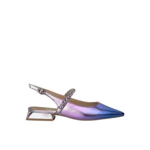 Platte Slingback Schoen met Kristallen Alma EN Pena , Purple , Dames