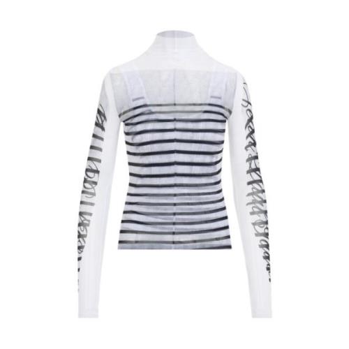 Gedrukte Mesh Longsleeve Top Jean Paul Gaultier , Multicolor , Dames