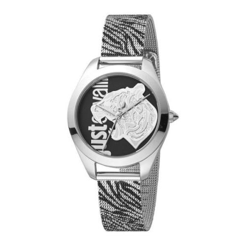 Rhinestone Analoge Modieuze Horloge Just Cavalli , Gray , Dames