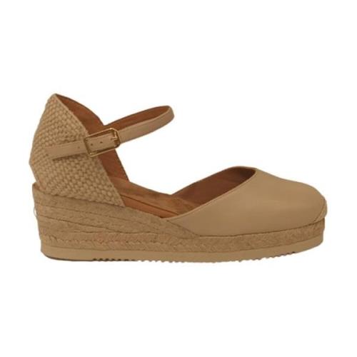 Beige Casual Leren Espadrilles Vrouwen Unisa , Beige , Dames