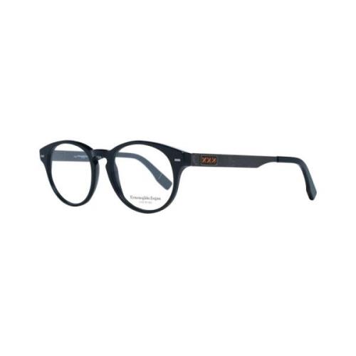 Zwarte Ronde Optische Monturen Ermenegildo Zegna , Black , Heren