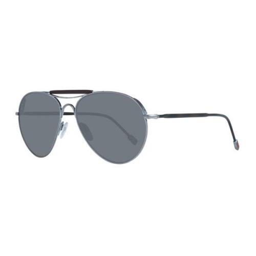 Gouden Aviator Zonnebril met Gradient Lenzen Ermenegildo Zegna , Gray ...