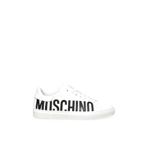 Witte Logo Sneakers Moschino , White , Heren