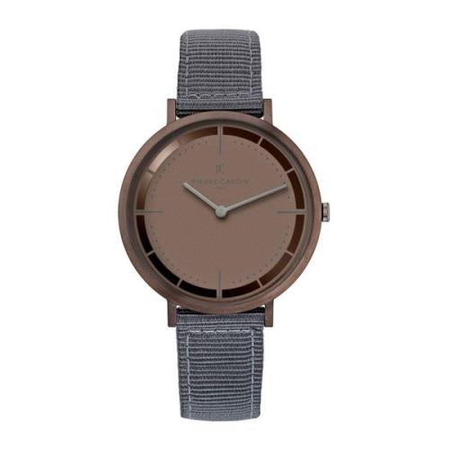 Sporty Gunmetal Analog Watch with Textile Strap Pierre Cardin , Gray ,...