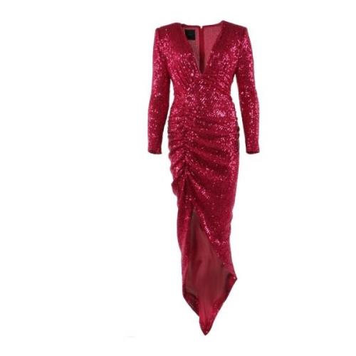 Roze Jurk Polyester Elastaan Vrouwen Roze Pinko , Red , Dames