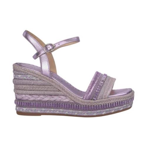 Rhinestone Wedge Sandaal met Vlechtdetail Alma EN Pena , Purple , Dame...