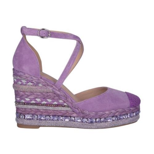 Rhinestone Sleehak Sandaal Alma EN Pena , Purple , Dames