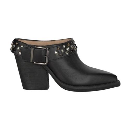 Studded Heeled Clogs Alma EN Pena , Black , Dames