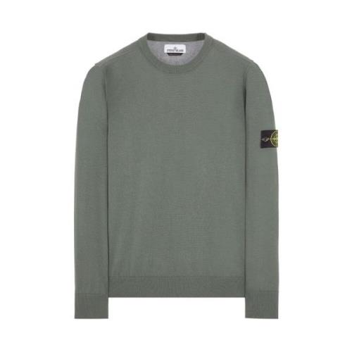 Ronde hals trui in mosgroen Stone Island , Green , Heren