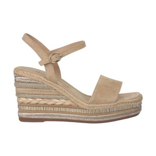 Rhinestone Sleehak Sandaal Alma EN Pena , Beige , Dames