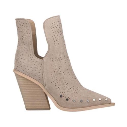 Studded Enkellaarzen met Split Alma EN Pena , Beige , Dames