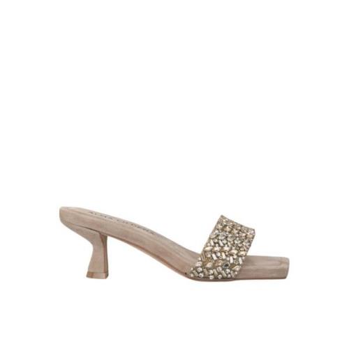 Sandaal met Hak en Strass Alma EN Pena , Brown , Dames