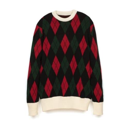 Italiaanse Designer Argyle Sweater Lc23 , Multicolor , Dames