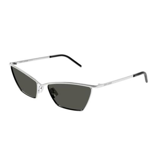 Cat-Eye Metalen Frame Bril Saint Laurent , Gray , Heren