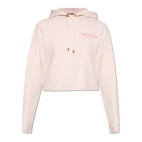 Sweatshirt met logo Balmain , Pink , Dames