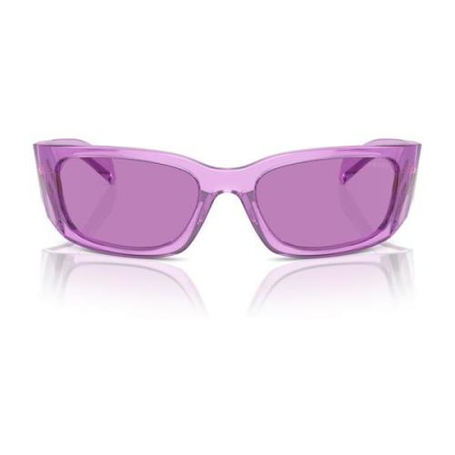 Moderne gebogen zonnebril met driehoekmotief Prada , Purple , Unisex