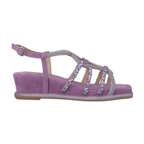 Elegante Interlaced Sandaal met Strass Detail Alma EN Pena , Purple , ...