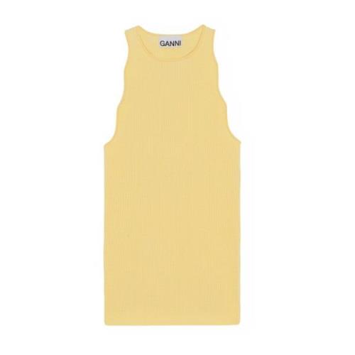 Golvende Armsgaten Gebreide Top Ganni , Yellow , Dames