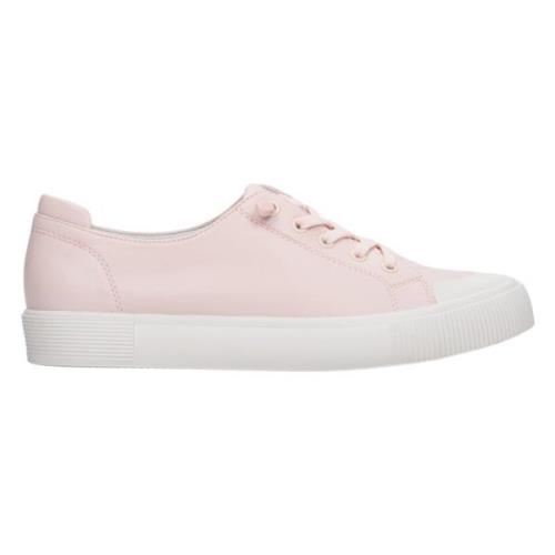 Roze Leren Lage Sneakers Estro , Pink , Dames