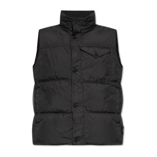 Vest met opstaande kraag Stone Island , Black , Heren