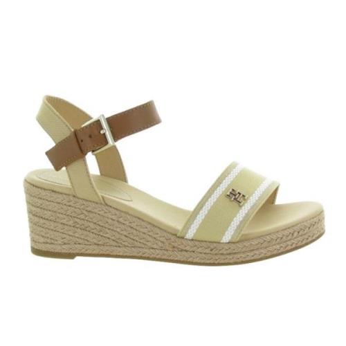 Kleurrijke Sleehak Sandaal Tommy Hilfiger , Beige , Dames