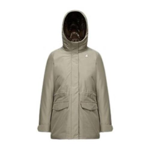 Beige Annette Mid-Length Parka K-Way , Beige , Dames