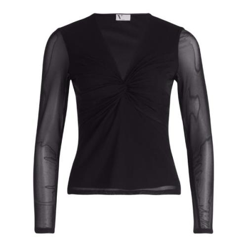 Elegante Shirt met Lange Mouwen en Ruches vera mont , Black , Dames