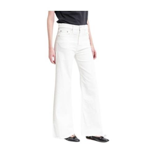 Witte Flared Jeans met Hoge Taille Cycle , White , Dames