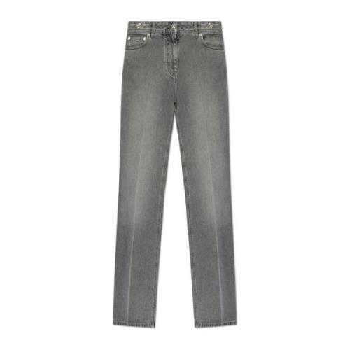 Straight-leg jeans Versace , Gray , Dames