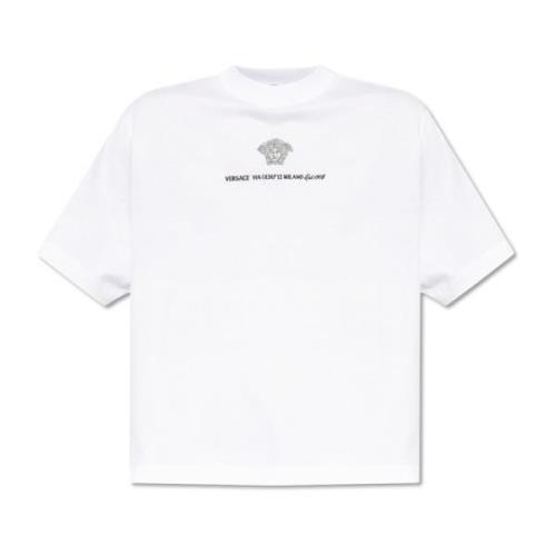 T-shirt met logo Versace , White , Heren