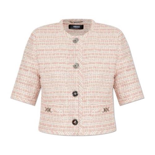 Tweed Blazer Versace , Pink , Dames