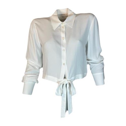 Witte Blouse met Knoopdetail Patrizia Pepe , White , Dames