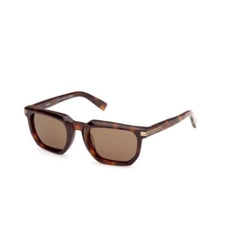 Donker Havana Roviex Zonnebril Ez0240 52J Ermenegildo Zegna , Brown , ...